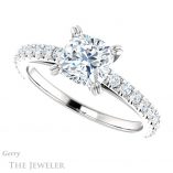 Cushion Cut Forever One Moissanite Engagement Ring #GTJ944-cushion-fo-w 5 Cushion Cut Forever One Moissanite Engagement Ring #GTJ944-cushion-fo-w