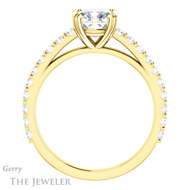 Cushion Cut Forever One Moissanite Engagement Ring #GTJ944-cushion-fo-y 2 Cushion Cut Forever One Moissanite Engagement Ring #GTJ944-cushion-fo-y