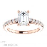 Emerald Cut Forever One Moissanite Engagement Ring #GTJ944-emerald-fb-r 1 Emerald Cut Forever Brilliant Moissanite Engagement Ring #GTJ944-emerald-fb-r