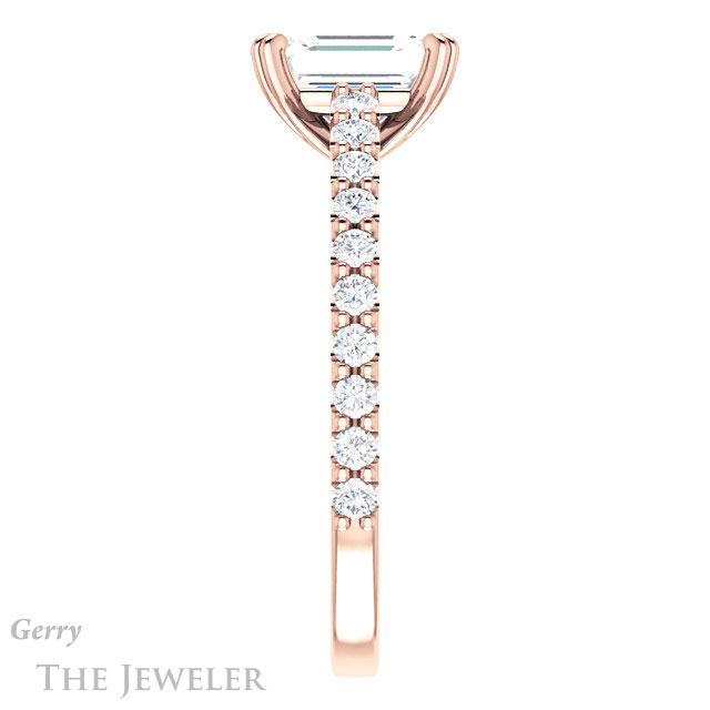 Emerald Cut Forever One Moissanite Engagement Ring #GTJ944-emerald-fb-r 3 Emerald Cut Forever Brilliant Moissanite Engagement Ring #GTJ944-emerald-fb-r