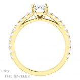 Emerald Cut Forever One Moissanite Engagement Ring #GTJ944-emerald-fb-y 2 Emerald Cut Forever Brilliant Moissanite Engagement Ring #GTJ944-emerald-fb-y