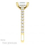 Emerald Cut Forever One Moissanite Engagement Ring #GTJ944-emerald-fb-y 3 Emerald Cut Forever Brilliant Moissanite Engagement Ring #GTJ944-emerald-fb-y