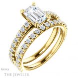 Emerald Cut Forever One Moissanite Engagement Ring #GTJ944-emerald-fb-y 6 Emerald Cut Forever Brilliant Moissanite Engagement Ring #GTJ944-emerald-fb-y