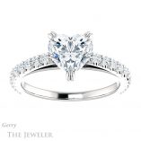 Heart Shaped Forever One Moissanite Engagement Ring #GTJ944-heart-fb-w 1 Heart Shaped Forever Brilliant Moissanite Engagement Ring #GTJ944-heart-fb-w