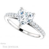 Heart Shaped Forever One Moissanite Engagement Ring #GTJ944-heart-fb-w 5 Heart Shaped Forever Brilliant Moissanite Engagement Ring #GTJ944-heart-fb-w