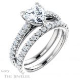 Heart Shaped Forever One Moissanite Engagement Ring #GTJ944-heart-fb-w 6 Heart Shaped Forever Brilliant Moissanite Engagement Ring #GTJ944-heart-fb-w