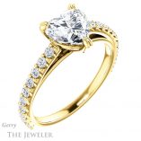 Heart Shaped Forever One Moissanite Engagement Ring #GTJ944-heart-fb-y 4 Heart Shaped Forever Brilliant Moissanite Engagement Ring #GTJ944-heart-fb-y