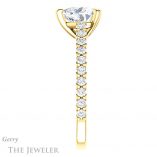 Heart Shaped Forever One Moissanite Engagement Ring #GTJ944-heart-fb-y 3 Heart Shaped Forever Brilliant Moissanite Engagement Ring #GTJ944-heart-fb-y