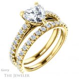 Heart Shaped Forever One Moissanite Engagement Ring #GTJ944-heart-fb-y 6 Heart Shaped Forever Brilliant Moissanite Engagement Ring #GTJ944-heart-fb-y