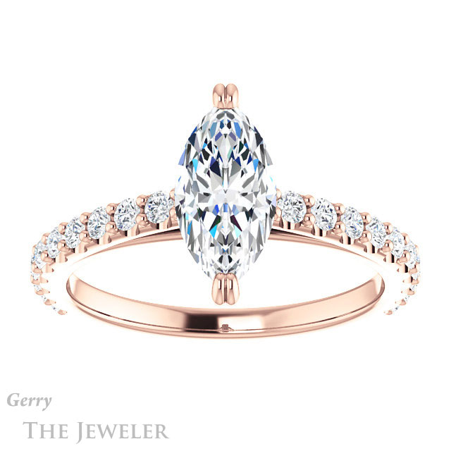 Marquise Cut Forever Brilliant Moissanite Engagement Ring #GTJ944-marquise-fb-r