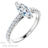 Marquise Cut Forever One Moissanite Engagement Ring #GTJ944-marquise-fb-w 4 Marquise Cut Forever Brilliant Moissanite Engagement Ring #GTJ944-marquise-fb-w