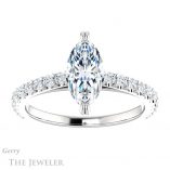 Marquise Cut Forever One Moissanite Engagement Ring #GTJ944-marquise-fb-w 1 Marquise Cut Forever Brilliant Moissanite Engagement Ring #GTJ944-marquise-fb-w