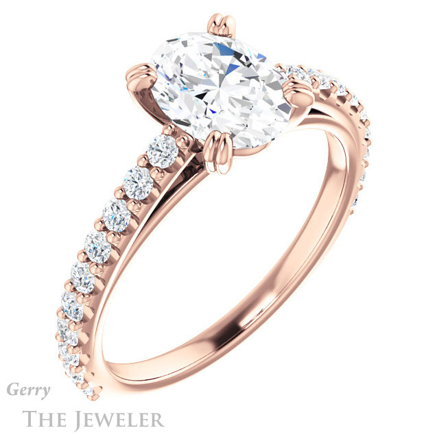 Oval Shaped Forever One Moissanite Engagement Ring #GTJ944-oval-fo-r 4 Oval Shaped Forever One Moissanite Engagement Ring #GTJ944-oval-fo-r