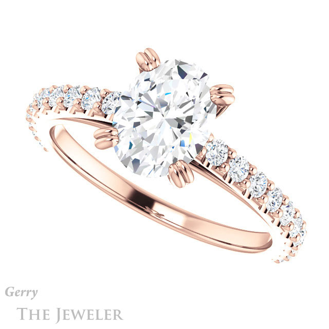 Oval Shaped Forever One Moissanite Engagement Ring #GTJ944-oval-fo-r 5 Oval Shaped Forever One Moissanite Engagement Ring #GTJ944-oval-fo-r