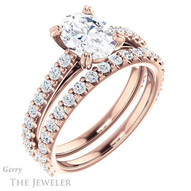 Oval Shaped Forever One Moissanite Engagement Ring #GTJ944-oval-fo-r 6 Oval Shaped Forever One Moissanite Engagement Ring #GTJ944-oval-fo-r
