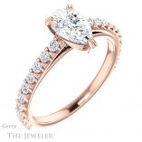 Pear Shaped Forever Brilliant Moissanite Engagement Ring #GTJ944-pear-fb-r