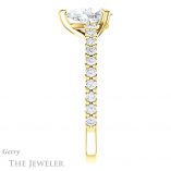 Pear Shaped Forever One Moissanite Engagement Ring #GTJ944-pear-fb-y 3 Pear Shaped Forever Brilliant Moissanite Engagement Ring #GTJ944-pear-fb-y