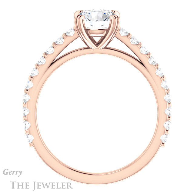 Round Cut Forever One Moissanite Engagement Ring #GTJ944-round-fo-r