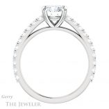 Round Cut Forever One Moissanite Engagement Ring #GTJ944-round-fo-w