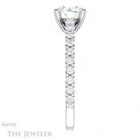 Round Cut Forever One Moissanite Engagement Ring #GTJ944-round-fo-w