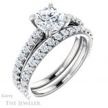Round Cut Forever One Moissanite Engagement Ring #GTJ944-round-fo-w