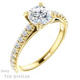 Round Cut Forever One Moissanite Engagement Ring #GTJ944-round-fo-y 4 Round Cut Forever One Moissanite Engagement Ring #GTJ944-round-fo-y