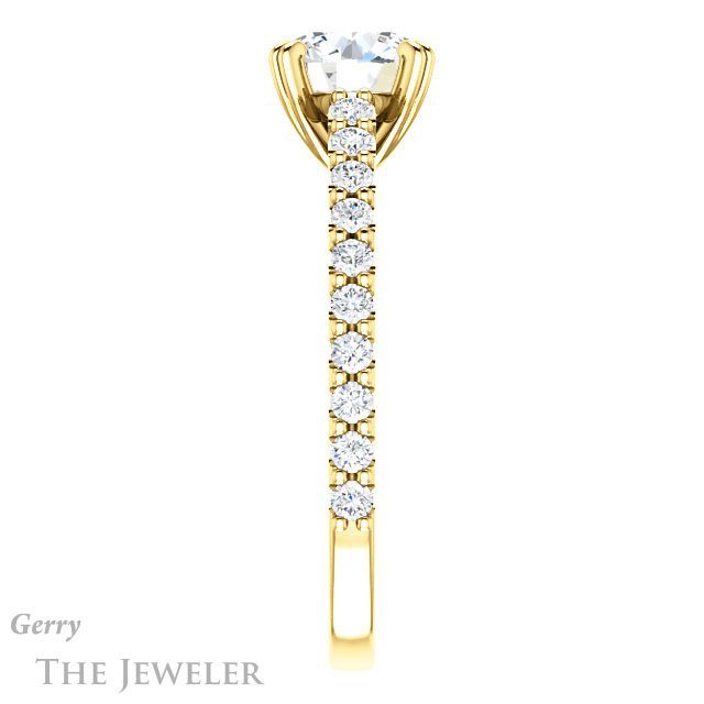 Round Cut Forever One Moissanite Engagement Ring #GTJ944-round-fo-y 3 Round Cut Forever One Moissanite Engagement Ring #GTJ944-round-fo-y
