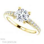 Round Cut Forever One Moissanite Engagement Ring #GTJ944-round-fo-y 5 Round Cut Forever One Moissanite Engagement Ring #GTJ944-round-fo-y
