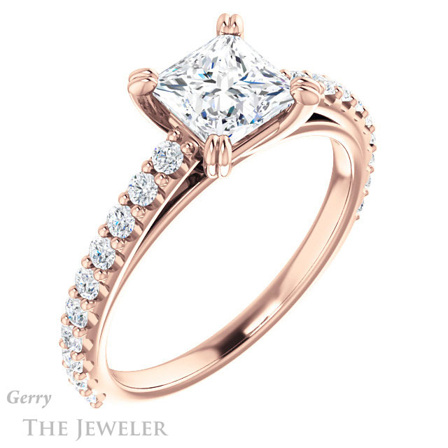 Princess Cut Forever One Moissanite Engagement Ring #GTJ944-square-fo-r