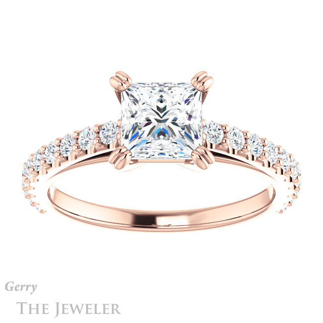 Princess Cut Forever One Moissanite Engagement Ring #GTJ944-square-fo-r