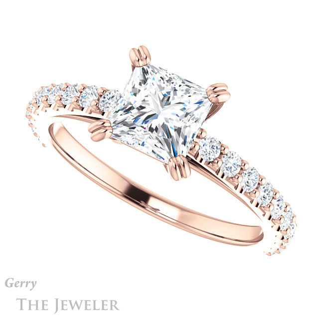 Princess Cut Forever One Moissanite Engagement Ring #GTJ944-square-fo-r