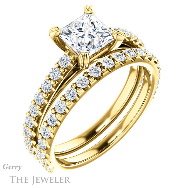 Princess Cut Forever One Moissanite Engagement Ring #GTJ944-square-fo-y