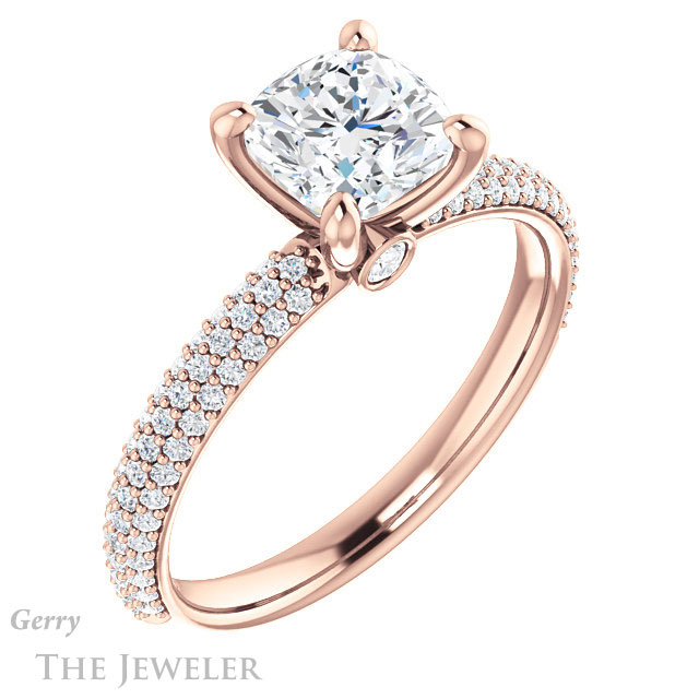 Cushion Cut Forever One Moissanite Engagement Ring #GTJ945-cushion-fo-r