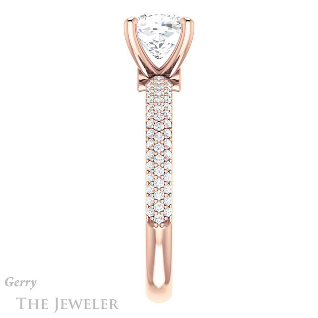 Cushion Cut Forever One Moissanite Engagement Ring #GTJ945-cushion-fo-r