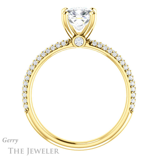 Cushion Cut Forever One Moissanite Engagement Ring #GTJ945-cushion-fo-y