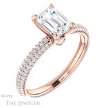 Emerald Cut Forever One Moissanite Engagement Ring #GTJ945-emerald-fb-r 4 Emerald Cut Forever Brilliant Moissanite Engagement Ring #GTJ945-emerald-fb-r