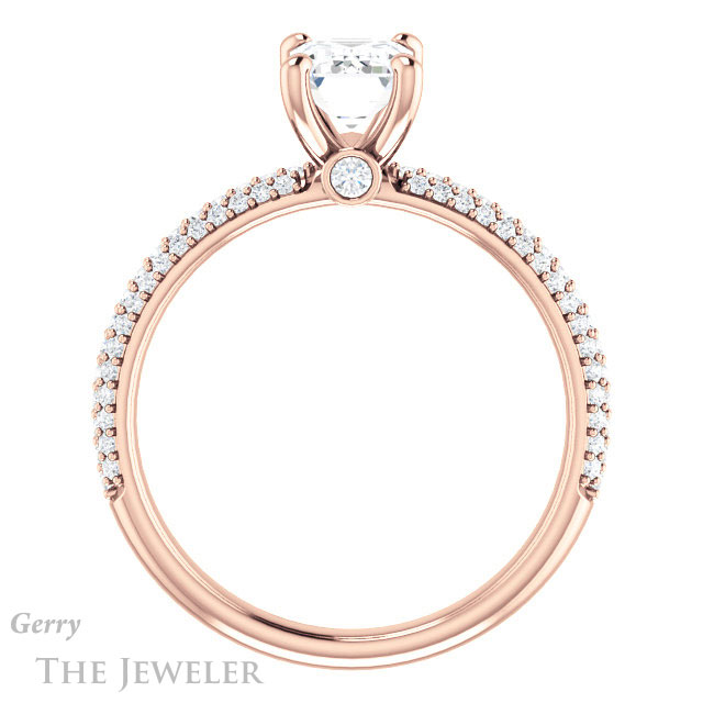 Emerald Cut Forever Brilliant Moissanite Engagement Ring #GTJ945-emerald-fb-r