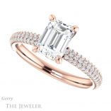 Emerald Cut Forever One Moissanite Engagement Ring #GTJ945-emerald-fb-r 5 Emerald Cut Forever Brilliant Moissanite Engagement Ring #GTJ945-emerald-fb-r