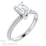Emerald Cut Forever One Moissanite Engagement Ring #GTJ945-emerald-fb-w 4 Emerald Cut Forever Brilliant Moissanite Engagement Ring #GTJ945-emerald-fb-w