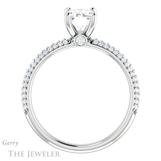 Emerald Cut Forever One Moissanite Engagement Ring #GTJ945-emerald-fb-w 2 Emerald Cut Forever Brilliant Moissanite Engagement Ring #GTJ945-emerald-fb-w