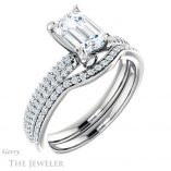 Emerald Cut Forever One Moissanite Engagement Ring #GTJ945-emerald-fb-w 6 Emerald Cut Forever Brilliant Moissanite Engagement Ring #GTJ945-emerald-fb-w