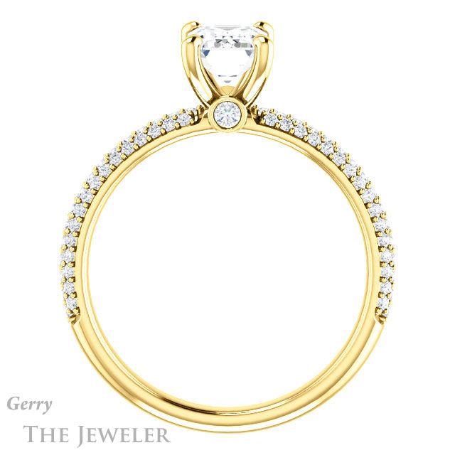 Emerald Cut Forever One Moissanite Engagement Ring #GTJ945-emerald-fb-y 2 Emerald Cut Forever Brilliant Moissanite Engagement Ring #GTJ945-emerald-fb-y