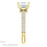 Emerald Cut Forever One Moissanite Engagement Ring #GTJ945-emerald-fb-y 3 Emerald Cut Forever Brilliant Moissanite Engagement Ring #GTJ945-emerald-fb-y