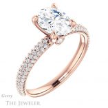 Oval Shaped Forever One Moissanite Engagement Ring #GTJ945-oval-fo-r