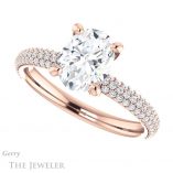 Oval Shaped Forever One Moissanite Engagement Ring #GTJ945-oval-fo-r