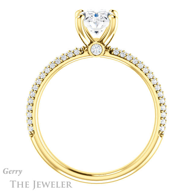 Oval Shaped Forever One Moissanite Engagement Ring #GTJ945-oval-fo-y 2 Oval Shaped Forever One Moissanite Engagement Ring #GTJ945-oval-fo-y