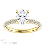 Oval Shaped Forever One Moissanite Engagement Ring #GTJ945-oval-fo-y 1 Oval Shaped Forever One Moissanite Engagement Ring #GTJ945-oval-fo-y