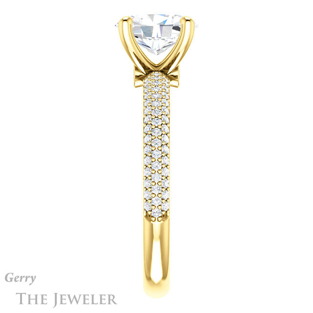 Oval Shaped Forever One Moissanite Engagement Ring #GTJ945-oval-fo-y 3 Oval Shaped Forever One Moissanite Engagement Ring #GTJ945-oval-fo-y