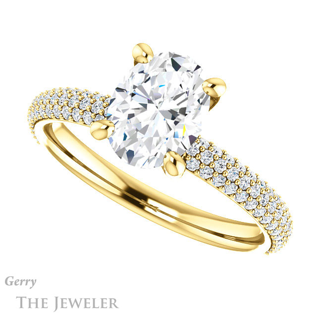 Oval Shaped Forever One Moissanite Engagement Ring #GTJ945-oval-fo-y 5 Oval Shaped Forever One Moissanite Engagement Ring #GTJ945-oval-fo-y