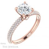 Round Cut Forever One Moissanite Engagement Ring #GTJ945-round-fo-r